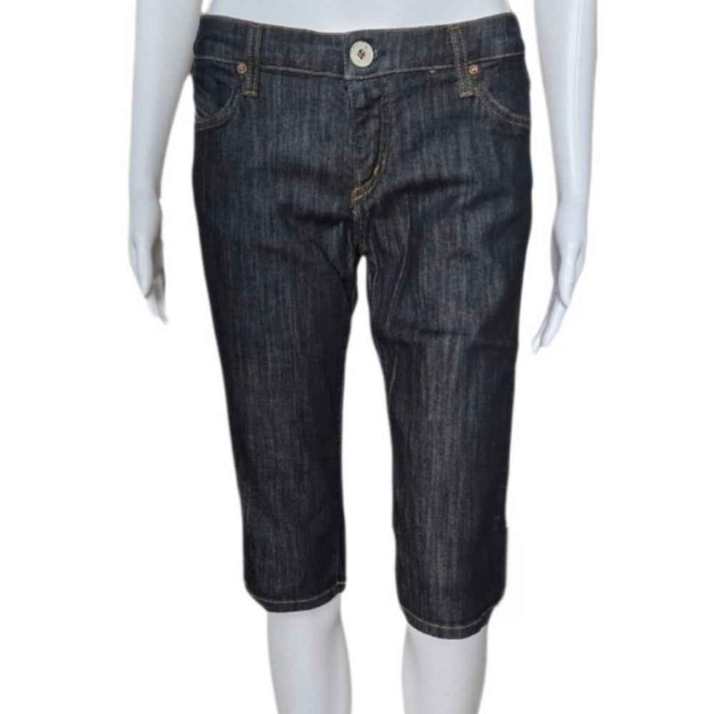 EVER Dark Rinse Bermuda Jean Shorts Jorts Sz 26 DISCONTINUED DESIGNER BRAND RARE